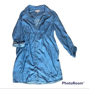 Motherhood Maternity Chambray Empire Waist Tunic shirt